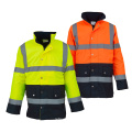 Fabricación de fábrica Invierno impermeable tibia caliente Hi Vis Seguridad Reflexión Ventilamiento Carretera Seguridad Advertencia Reflector Chaqueta